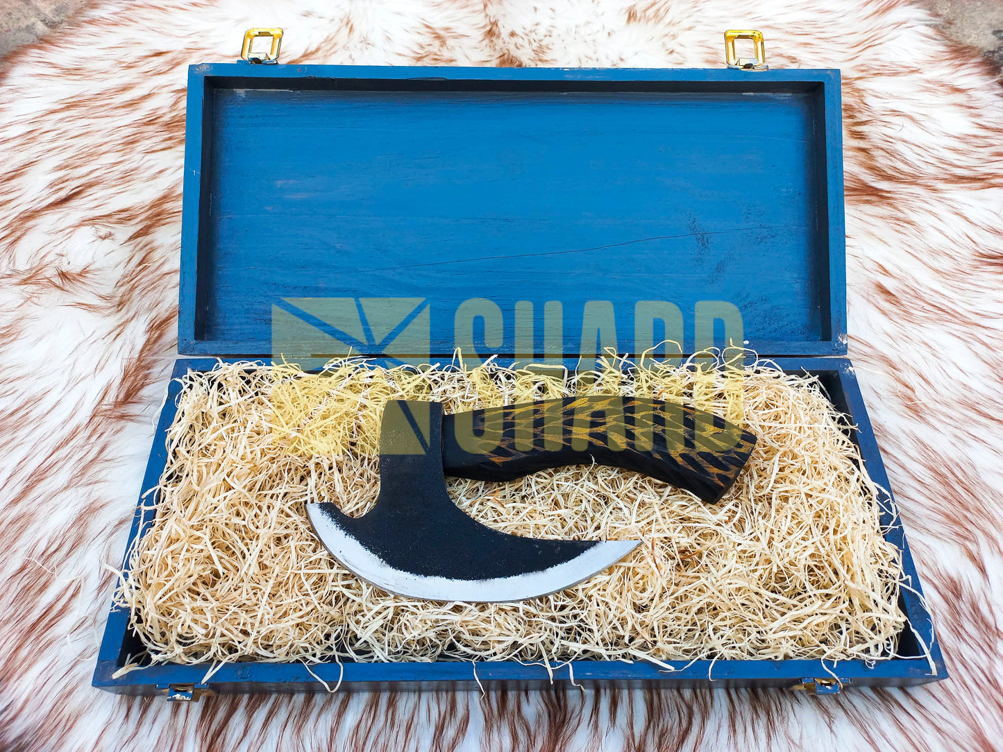 SHARD BLADE HAND FORGED Carbon Steel Pizza Cutter Battle Ready Throwing Axe  Hatchet VIKING Axe +Sheath With Gifting Box - PX08