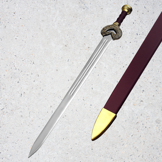 SHARDBLADE Herugrim Sword Battle Forged Edition Lord of The Rings | Full Tang Construction | Solid Brass Guard & Pommel | Leather-Wrapped Grip