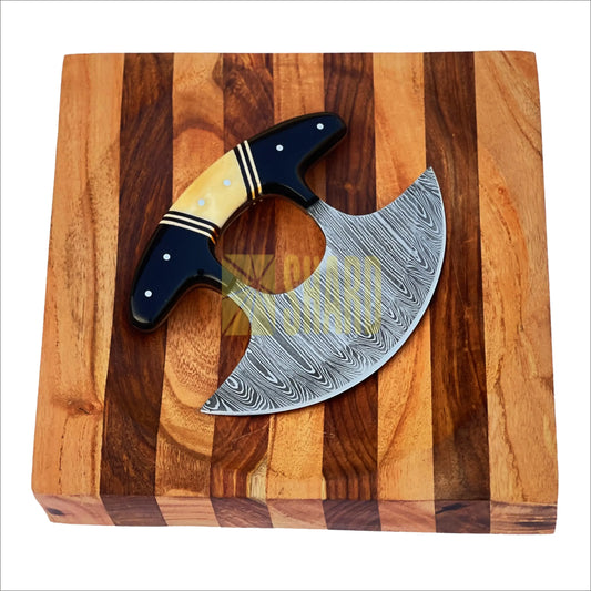 Northern Forge Culinary Set – Arctic Ember Ulu Knife with Glacier Hollow Chopping Bowl by Shard Blade