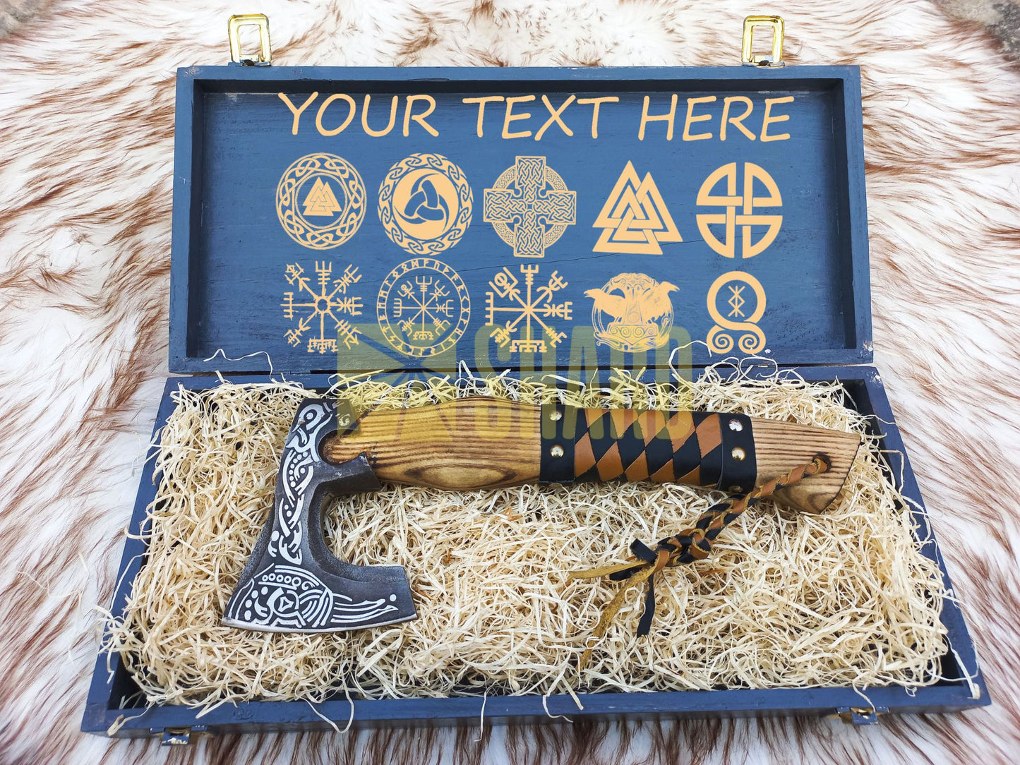 SHARD BLADE HAND FORGED Carbon Steel Hatchet VIKING Axe Battle Ready Throwing Axe +Sheath With Gifting Box - AX103