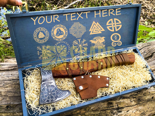 SHARD BLADE HAND FORGED Carbon Steel Battle Ready Throwing Axe  Hatchet VIKING Axe +Sheath With Gifting Box - AX124