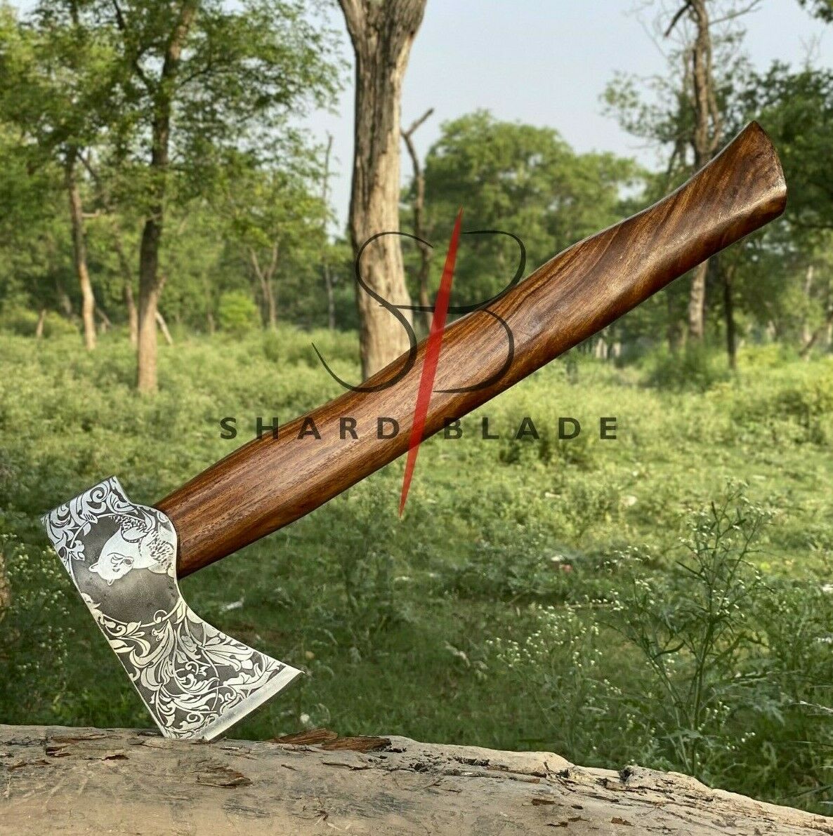 CUSTOM HAND FORGED Carbon Steel Throwing Axe/Hatchet Rose Wood Handle Viking Axe