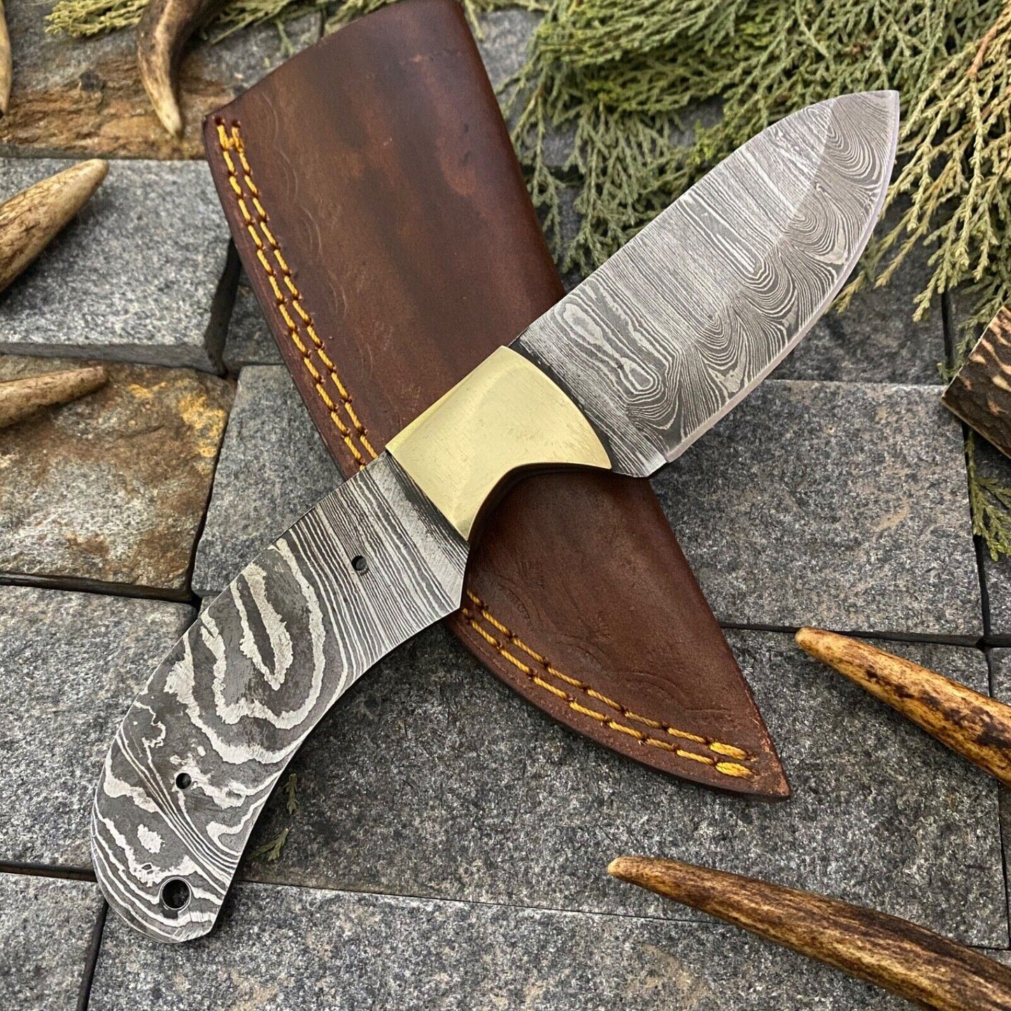 SHARD CUSTOM HAND FORGED DAMASCUS HUNTING BUSHCRAFT TANG BLANK BLADE KNIFE