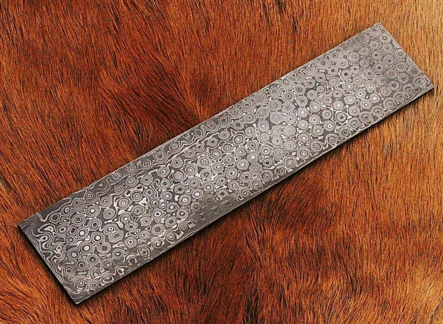 10" Hand Forged Damascus Steel Billet/Bar For Knife Making "Rain Drop Pattern"