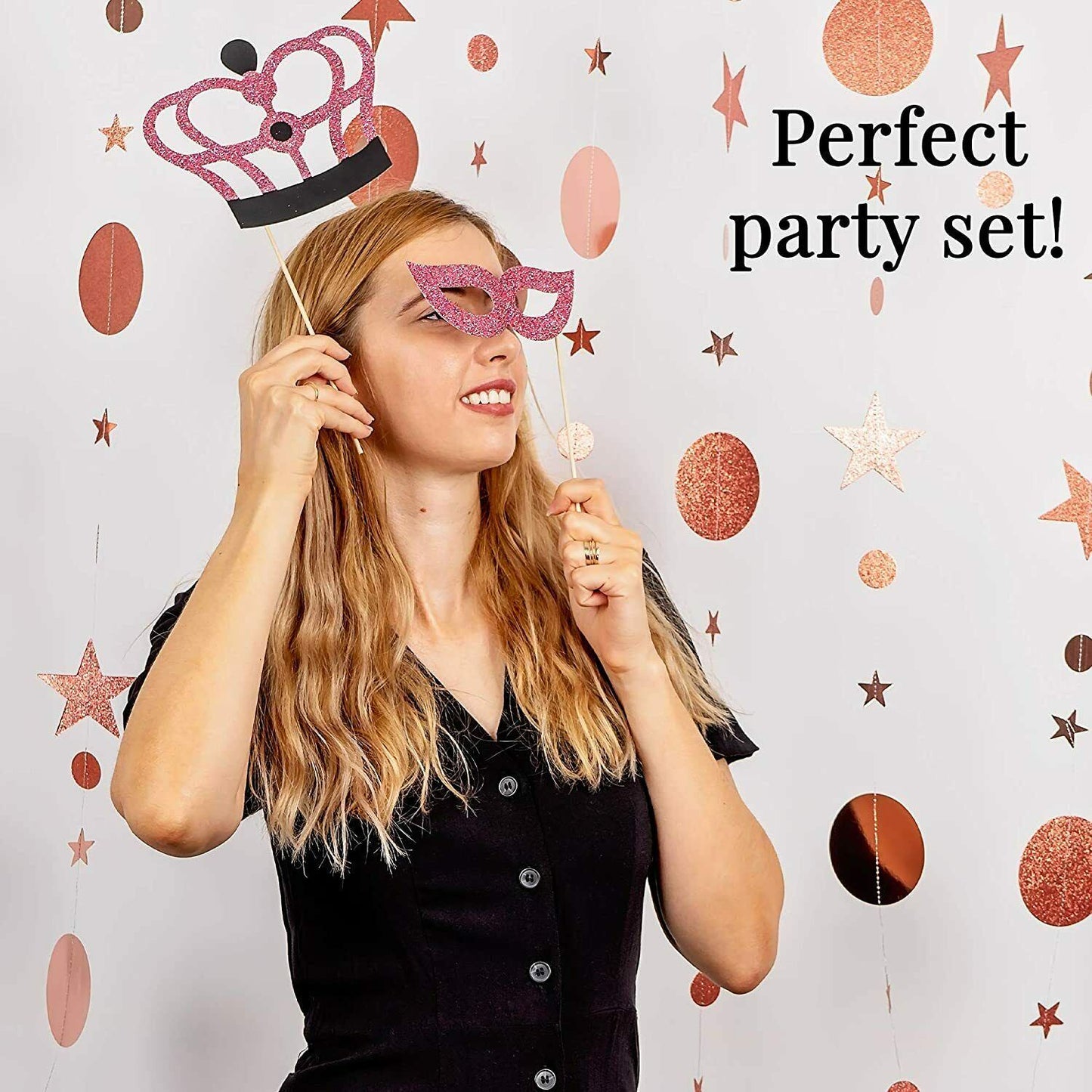 Photo Booth Props Gold Glitter 16 Pcs Photobooth Party Birthday,Graduation