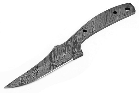Hand Forged in Fire Damascus Steel Blank Blade Full Tang Skinner Knife Making