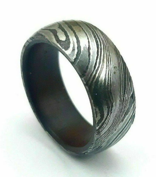 HAND FORGED Damascus Ring for Men Jewelry Engagement Wedding Band Gift Men