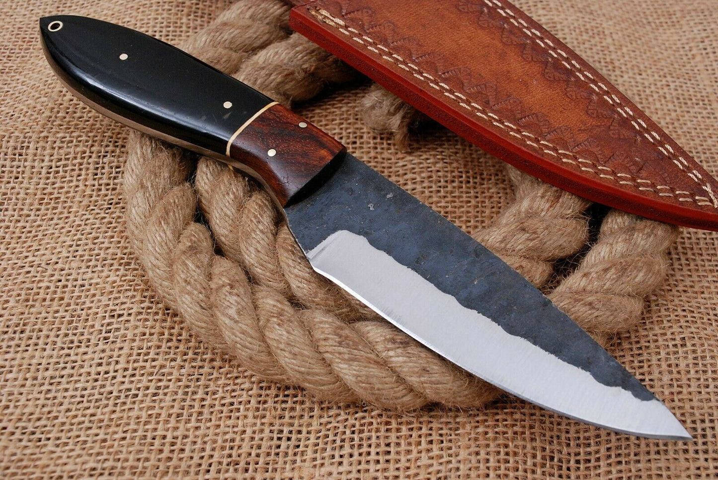 10" Custom Hand Forged Railroad High Carbon Steel Hunting Skinner Knife (706)