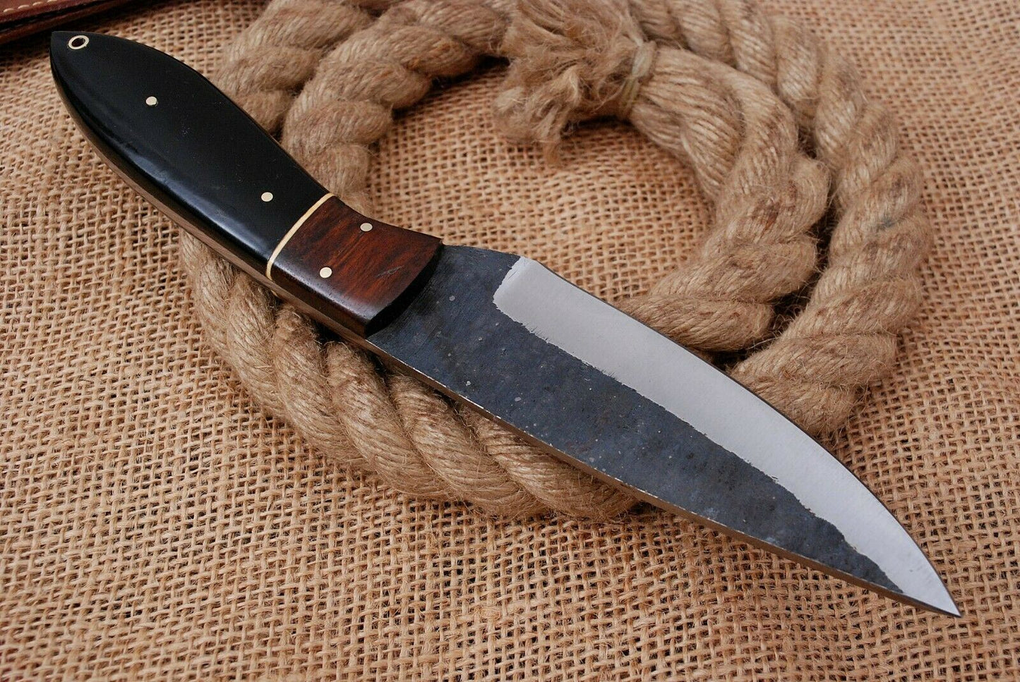 10" Custom Hand Forged Railroad High Carbon Steel Hunting Skinner Knife (706)