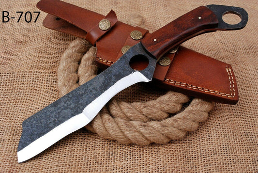 12" Custom Hand Forged Railroad High Carbon Steel Hunting Cleaver Knife (707)