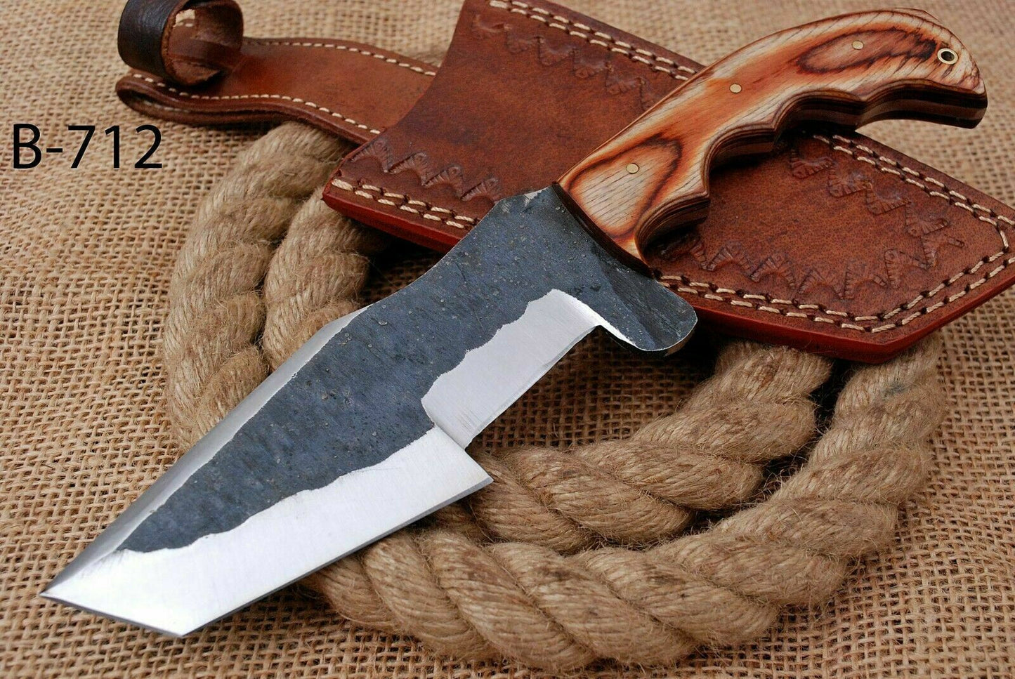 Custom HAND FORGED Spike Railroad High Carbon Steel Tracker Hunting Knife (712)