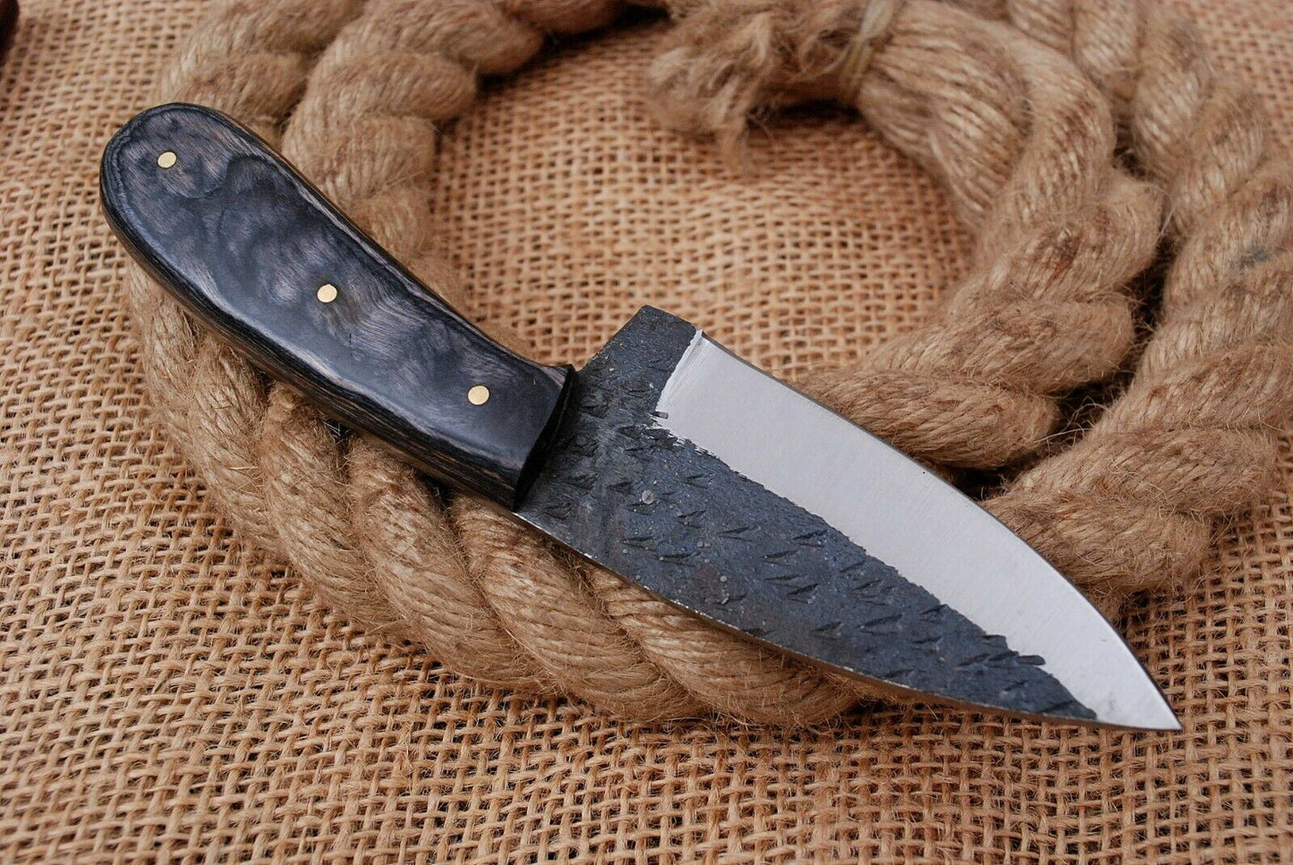 6" Custom Hand Forged Railroad High Carbon Steel Hunting Skinner Knife (717)