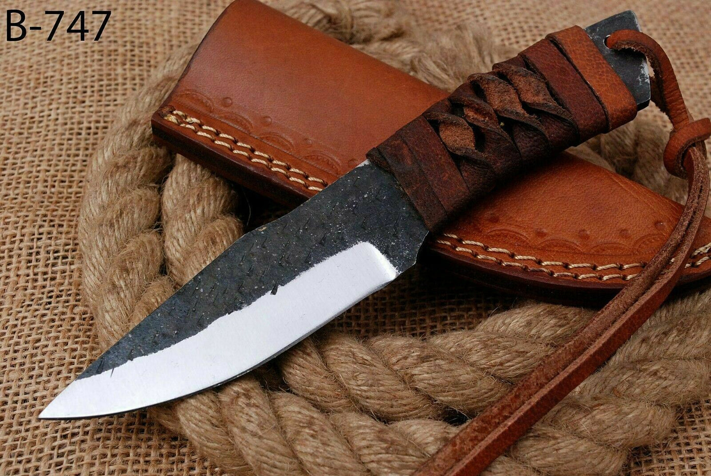 CUSTOM HAND FORGED Spike Railroad High Carbon Steel Skinner Hunting Knife (747)