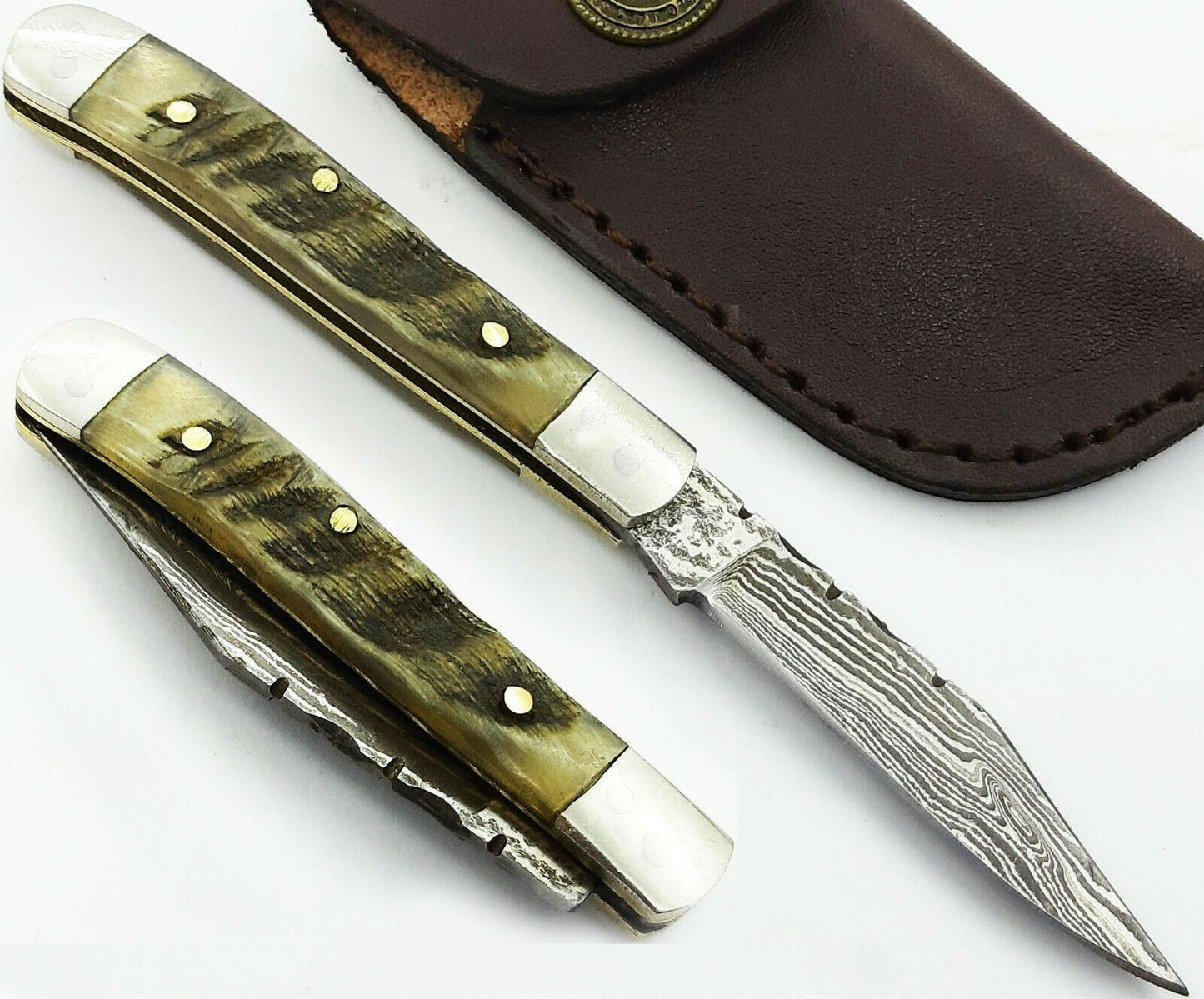 Lot of 20 Mini Trapper Folding Pocket Knife "Ram Horn & Stag Horn Handle"