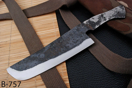 HAND FORGED Railroad Spike Carbon Steel Chef Knife Blank Blade Meat Chopper