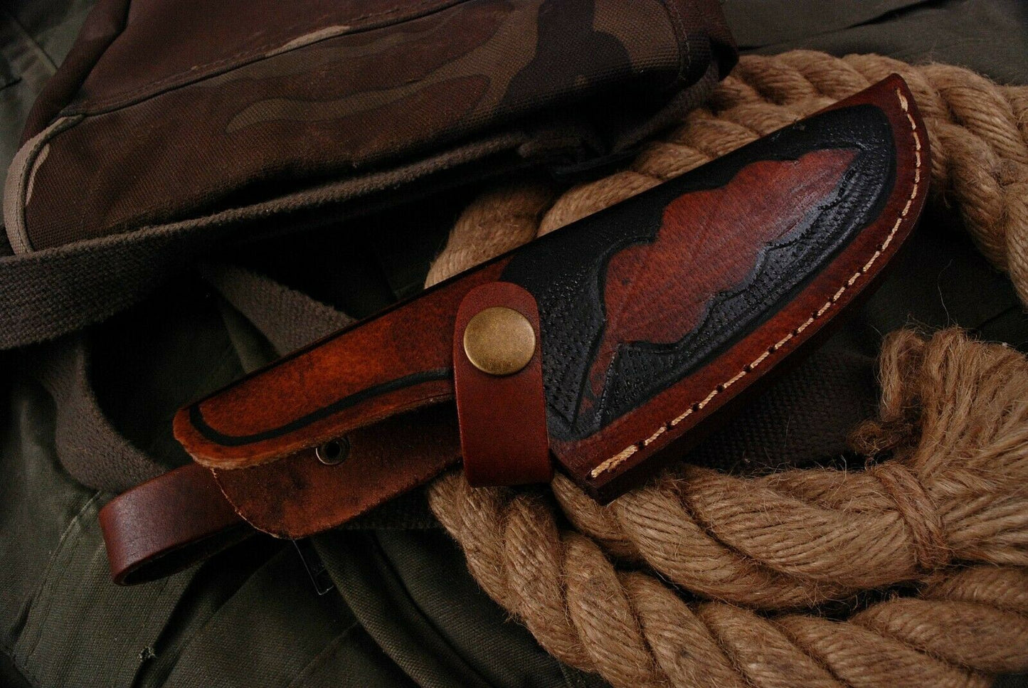 HANDMADE PURE Leather Hand Crafted BELT SHEATH Holster For FIXED BLADE KNIFE