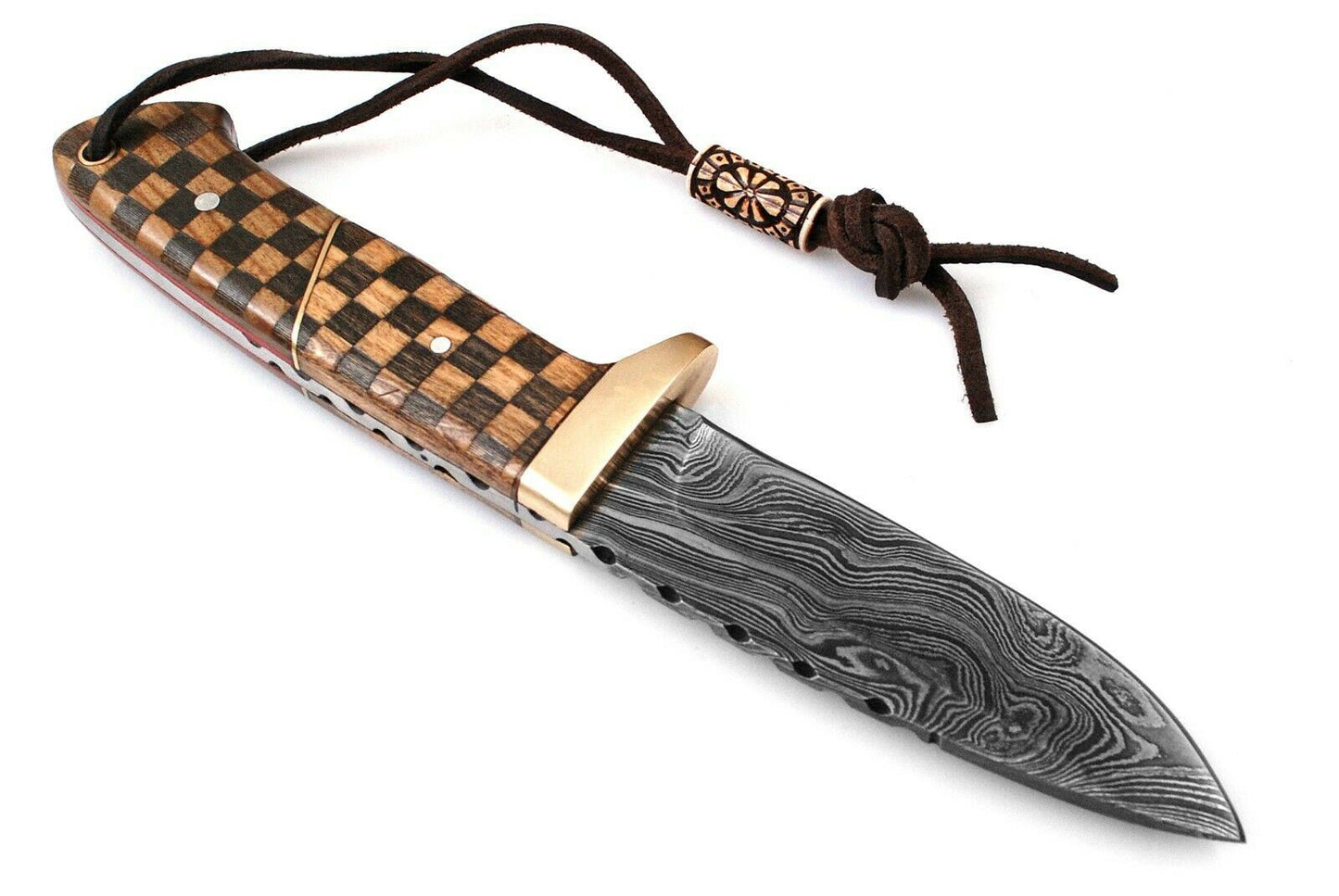 SHARDBLADE Custom Hand Forged Damascus Steel Hunting Skinner Knife & Wood Handle
