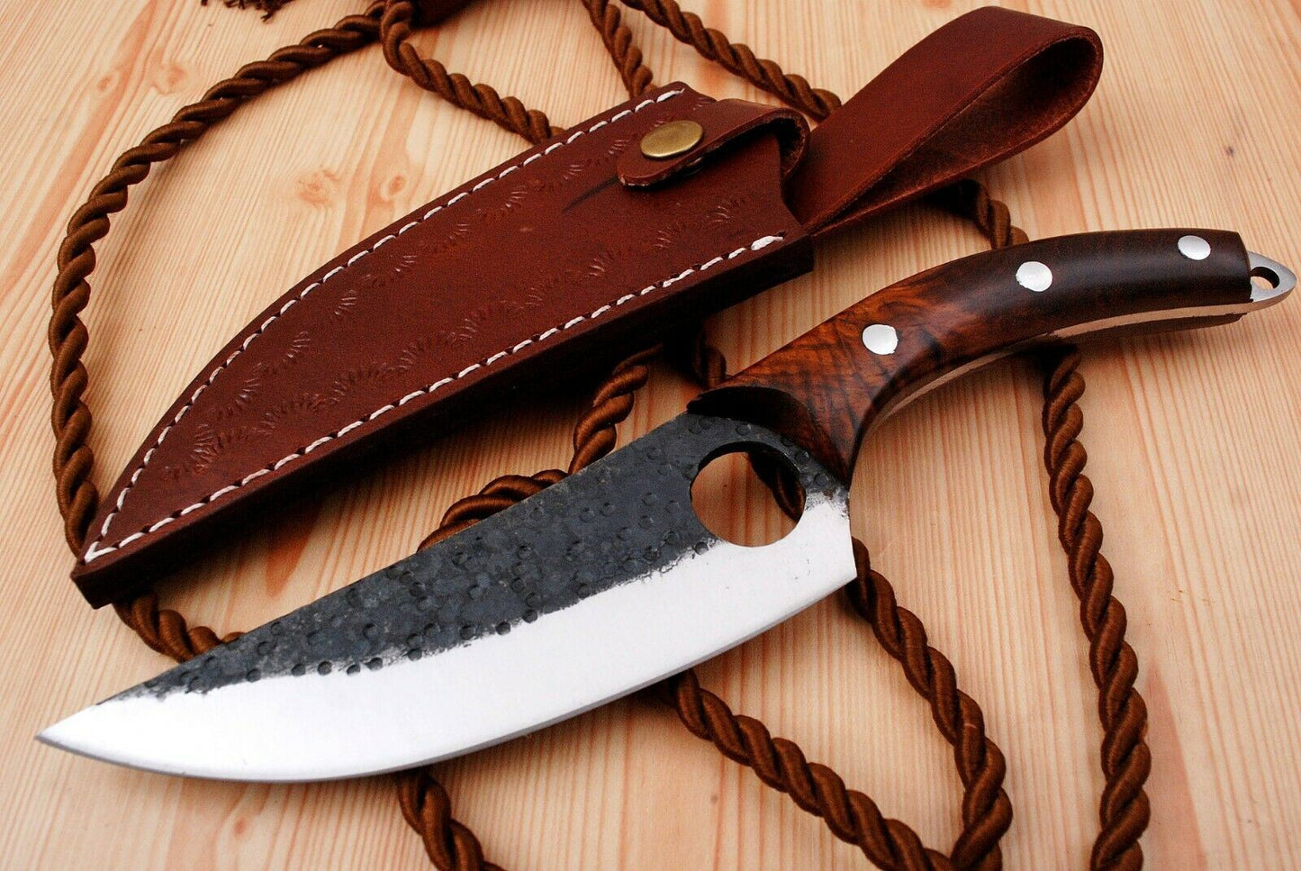 SHARD BLADE Hand Forged D2 Steel Full Tang Hunting Boing Meat Clever Knife