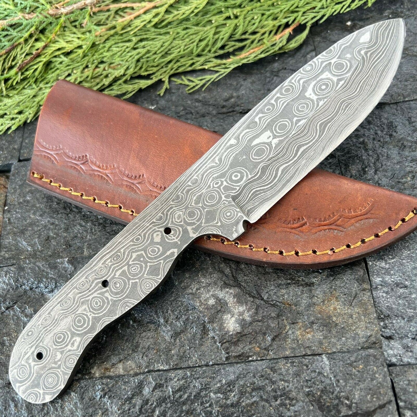 SHARDBLADE Custom Hand Forged Damascus Steel Hunting Skinner Blank Blade knife