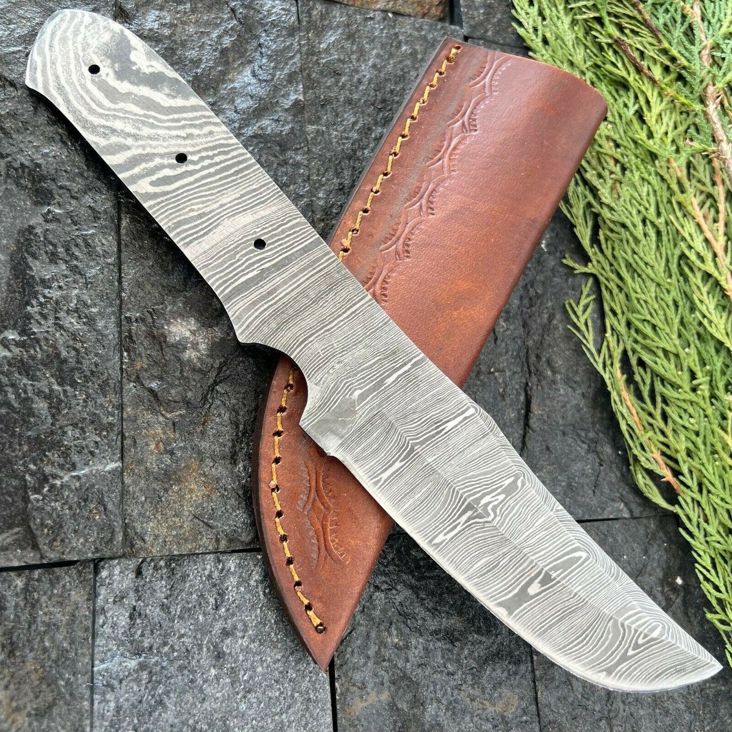 SHARDBLADE Custom Hand Forged Damascus Steel Hunting Skinner Blank Blade knife