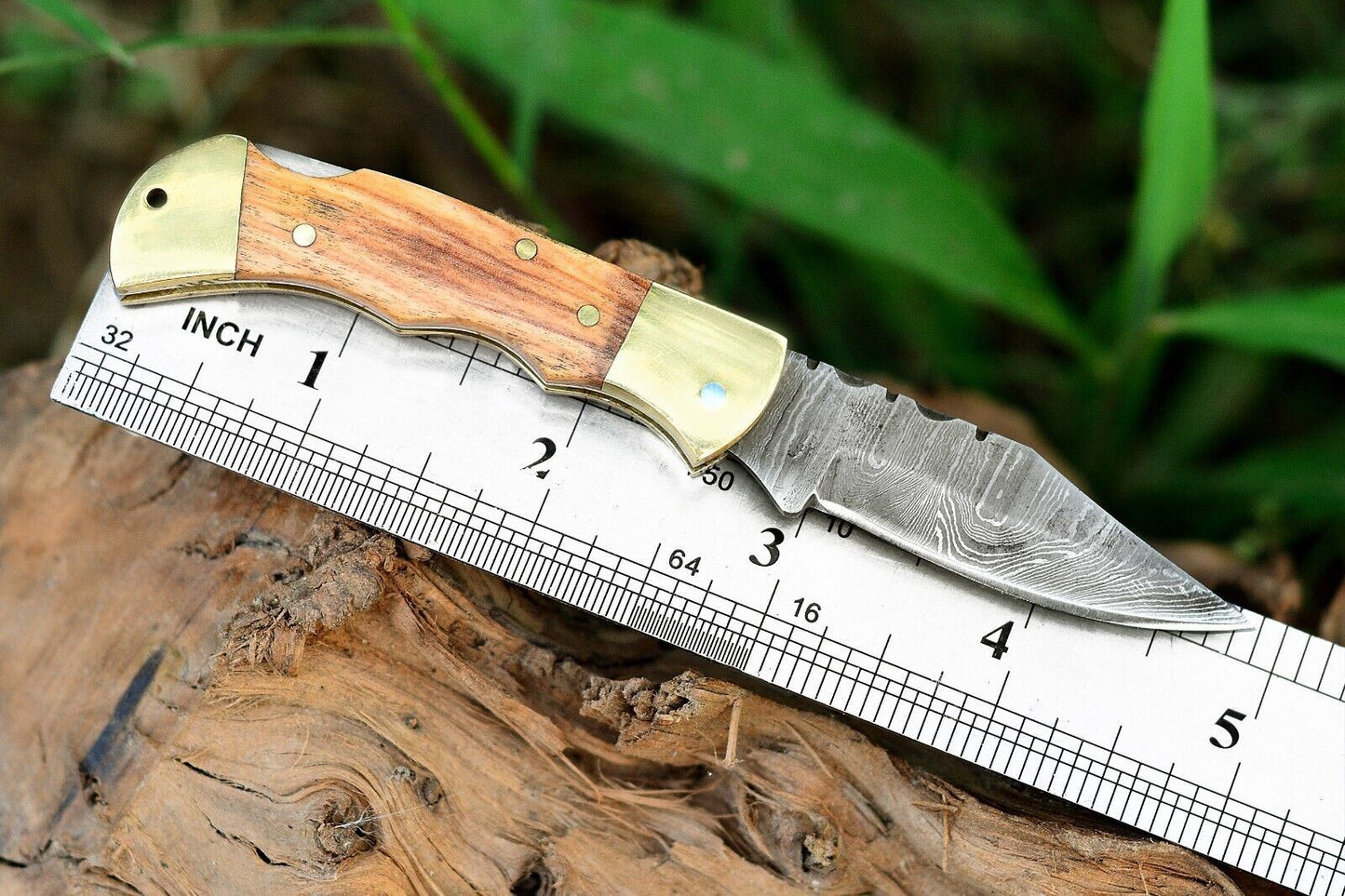SHARDBLADE HAND FORGED DAMASCUS STEEL Lock Back Folding Pocket Knife W/Sheath