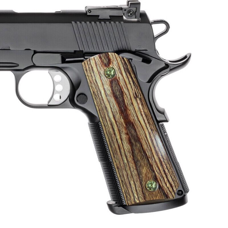 1911 Grips Classic Wood Full Size W/Screws + Wrench fits Springfield Colt Rock