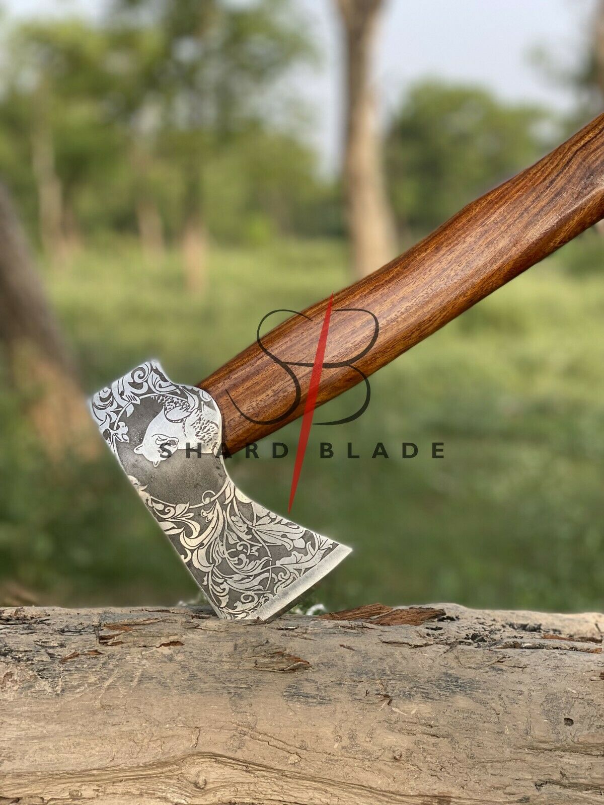 CUSTOM HAND FORGED Carbon Steel Throwing Axe/Hatchet Rose Wood Handle Viking Axe