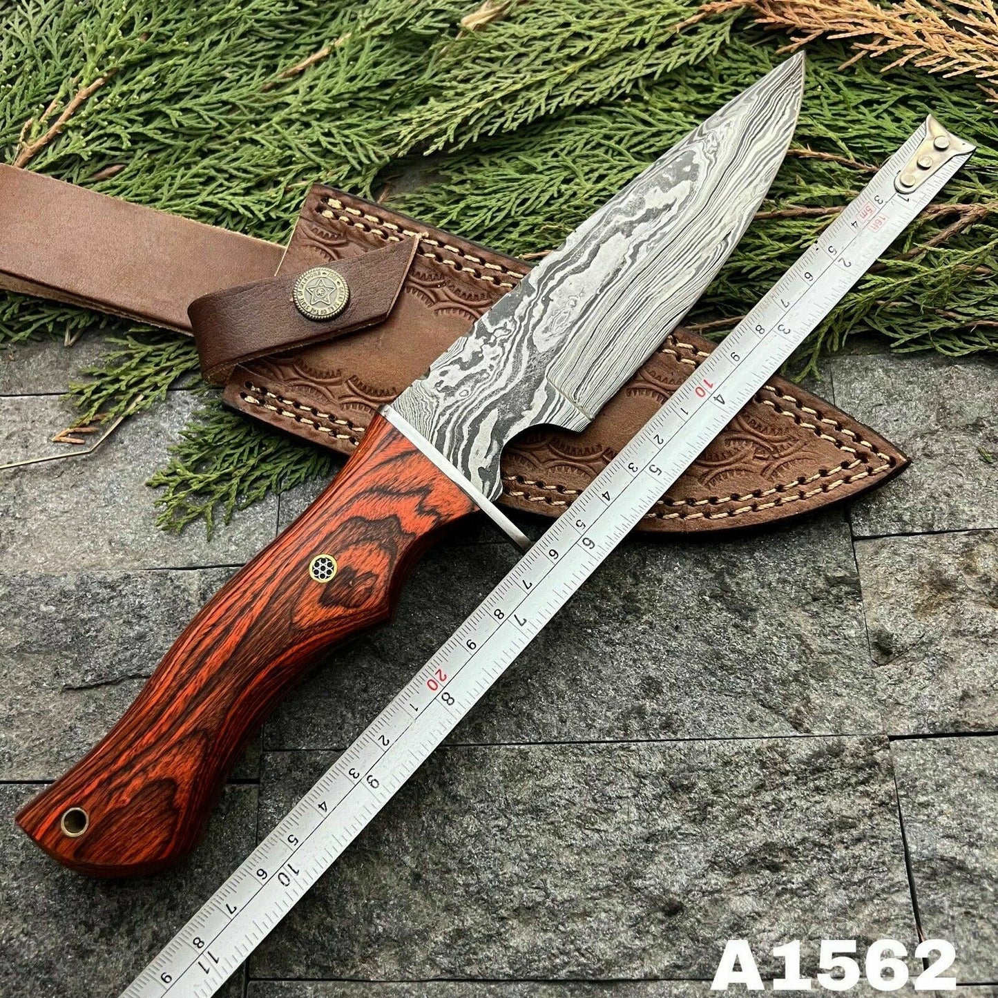 SHARD BLADE Custom Hand Forged Damascus Steel Hunting Bowie Knife W/Sheath