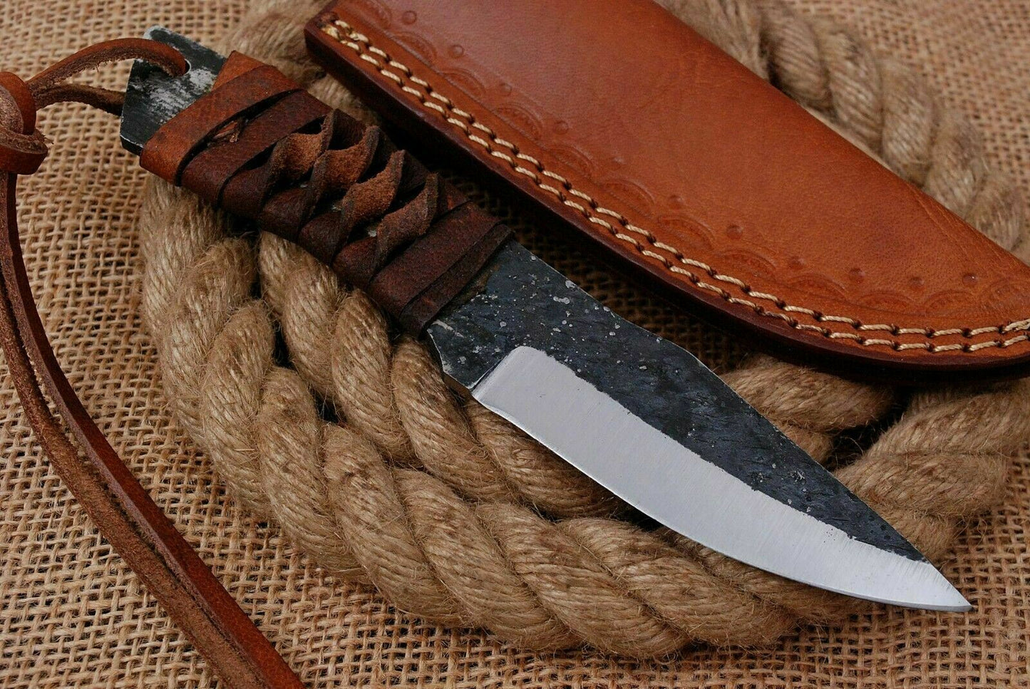 CUSTOM HAND FORGED Spike Railroad High Carbon Steel Skinner Hunting Knife (747)