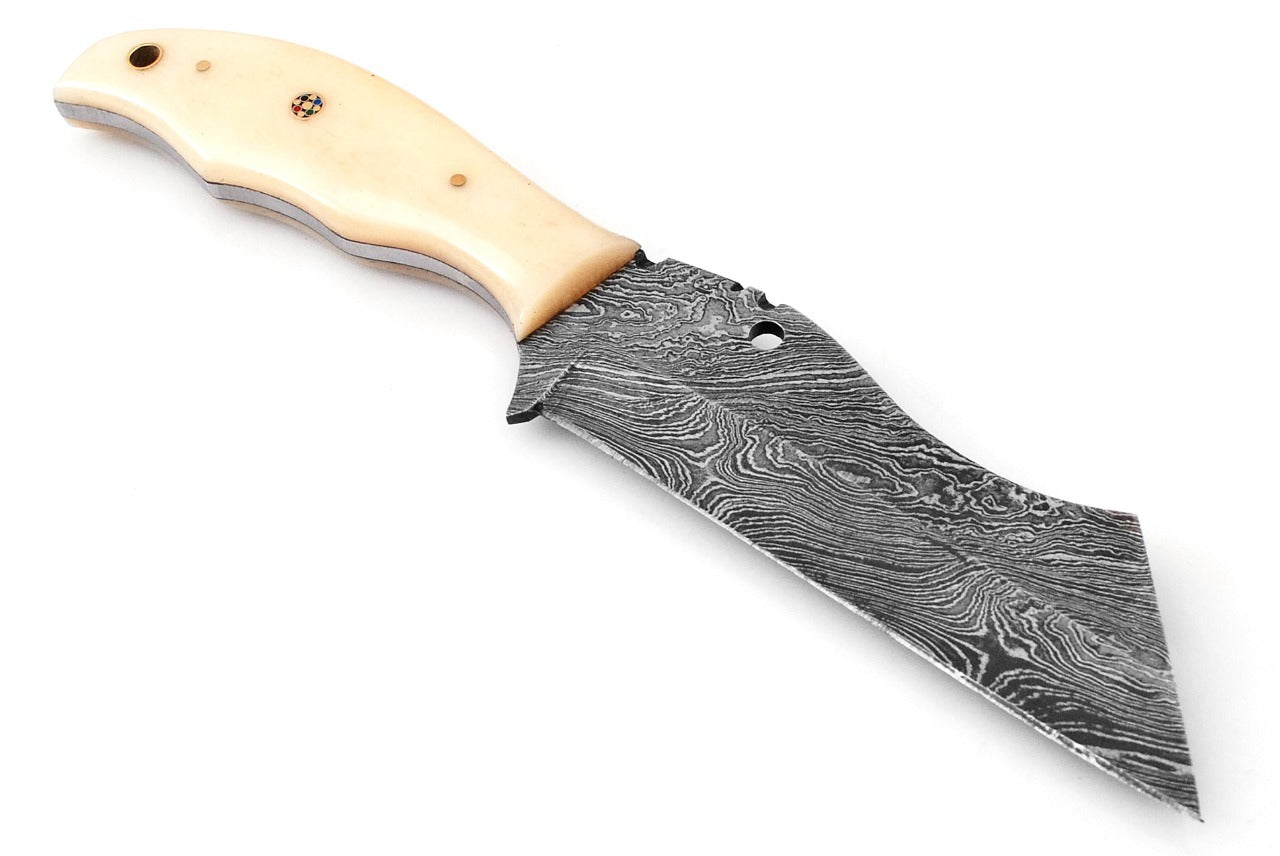 Custom Handmade Forged Damascus Steel Hunting knife Camel Bone handle Come With Genuine Leather Sheath FS117