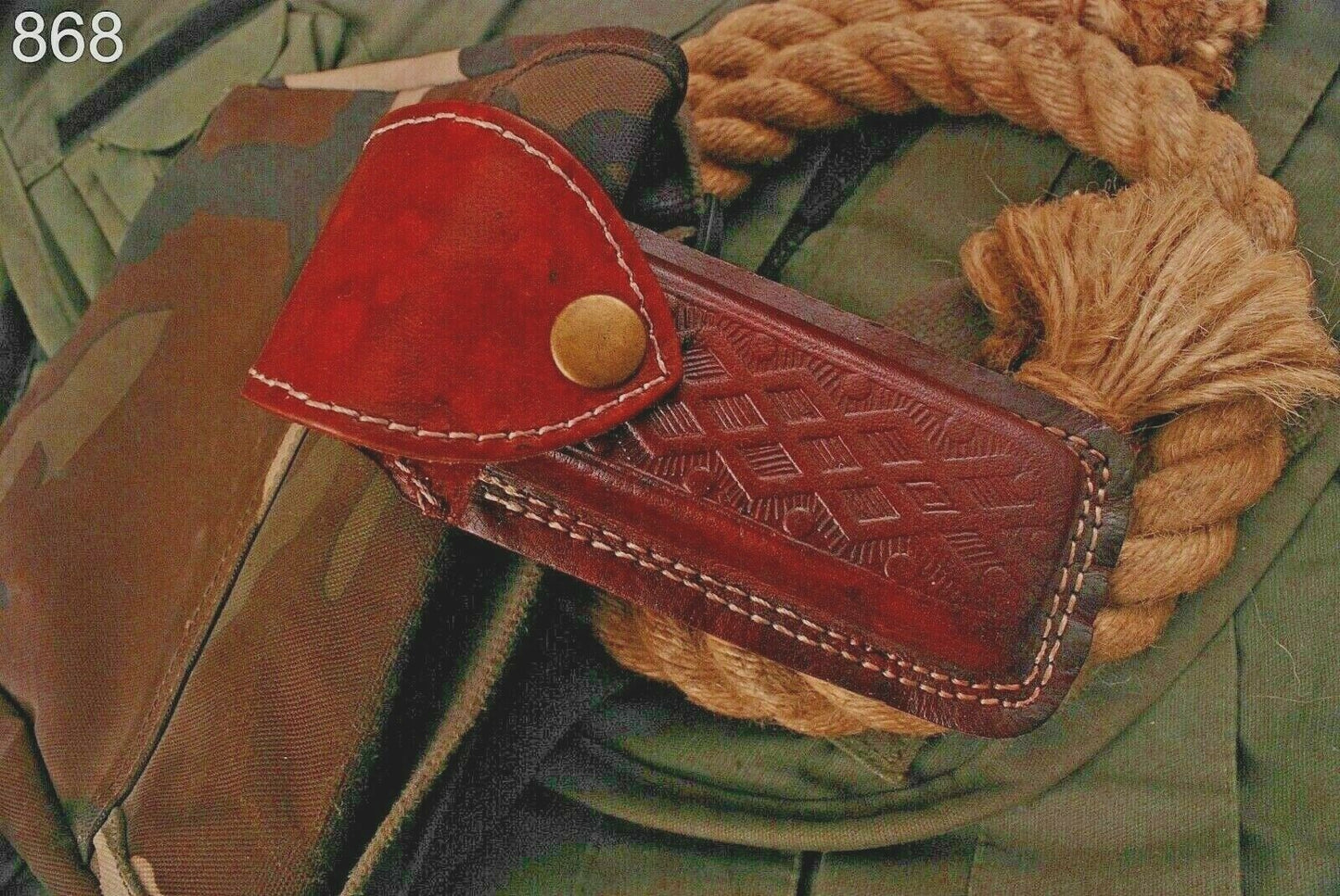 FOLDING POCKET KNIFE MAKING SHEATH | 5.5" HANDMADE Leather Case