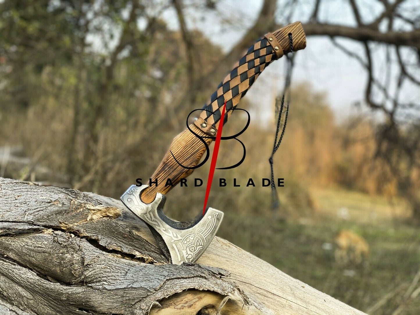 Custom Handmade Carbon Steel Viking Axe Throwing Axe Ash Wood Handle with Sheath